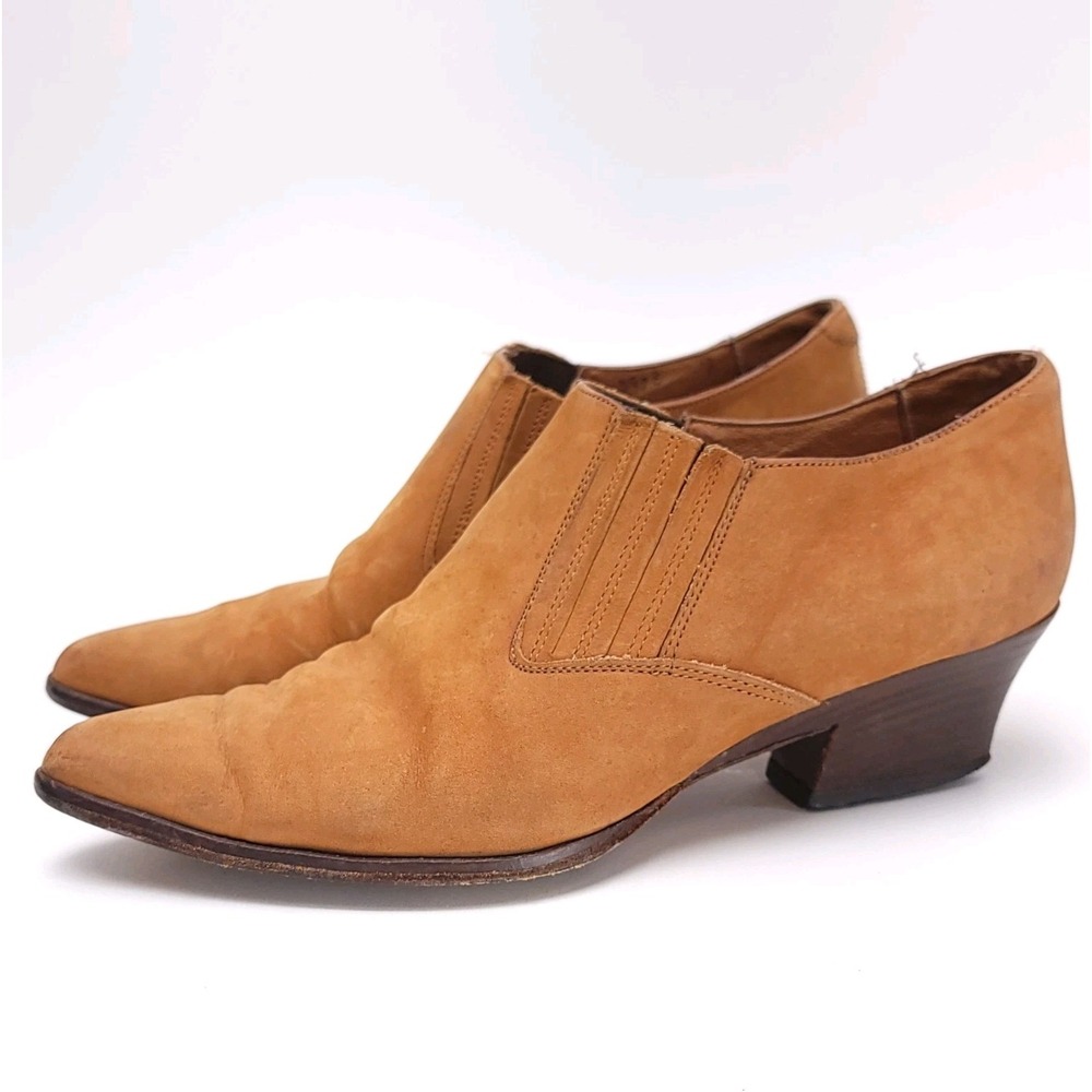 GUESS Womens 7 Ankle Boots Tan Leather Bootie Georges Marciano Vintage 90s‎